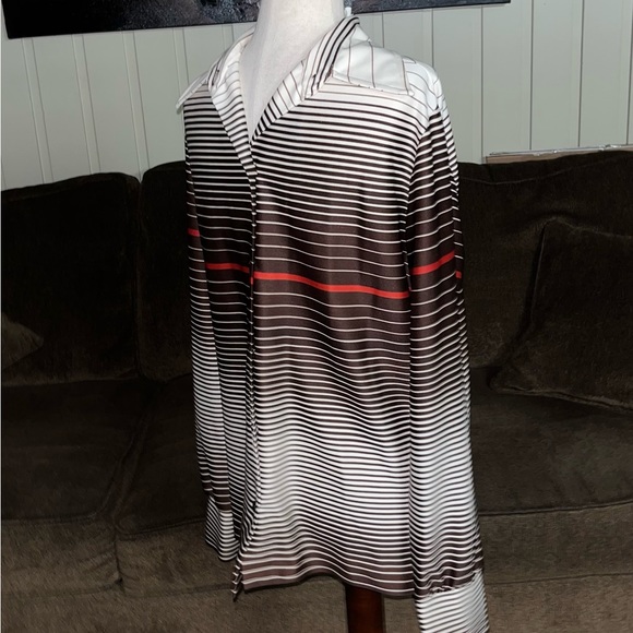 Styled by Terry Chicago • Vtg • Brown/White • Striped • Women • Large • Blouse - Picture 8 of 16